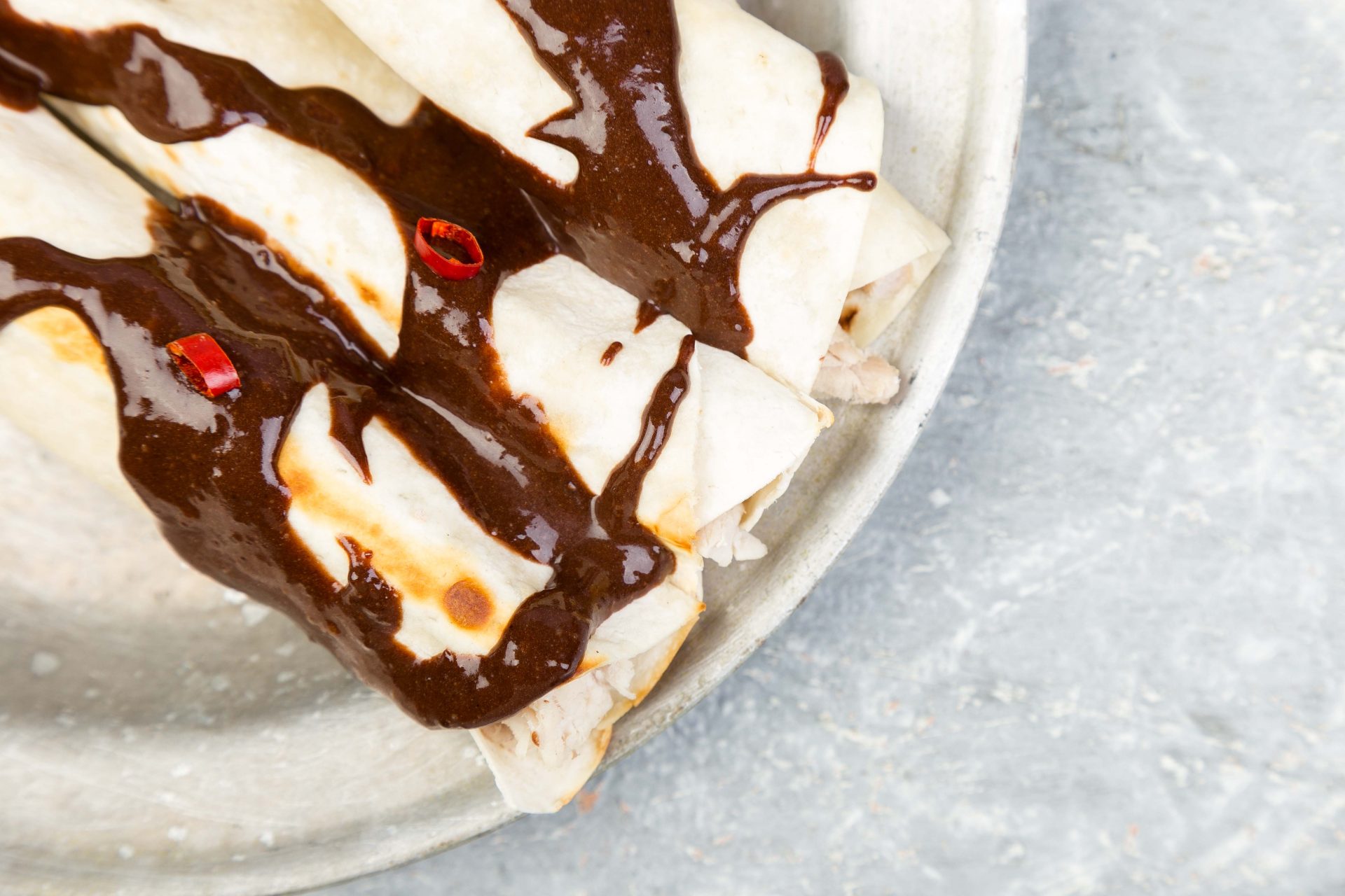 Mexican Chicken Enchiladas With Chili Chocolate Salsa